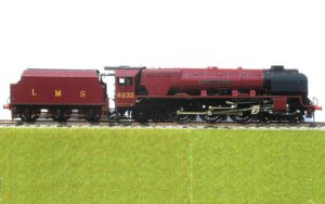 Aster LMS Princess Coronation 4-6-2 No. 4633 Duchess of Sutherland, LMS maroon, 1:32 scale, wooden case
