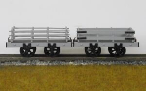 Rake of Talyllyn Railway wagons, four slate wagons, one slab wagon, two Hudson skip wagons, 32mm gauge, 1:19 scale