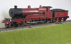 Graham Dixon LNWR/LMS Claughton 4-6-0  No. 5971 Croxteth, LMS maroon, spirit-fired, 10mm scale
