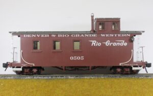 Accucraft D&RGW long caboose #525, bauxite, all metal construction, 1:20.3 scale, no box