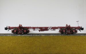 Two Accucraft short logging cars, Westside lumber Nos. 42 & 43, 1:20.3 scale, 45mm gauge, original boxes