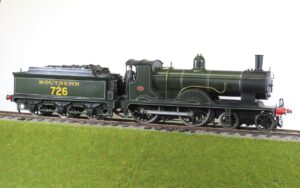 L&SWR T9 Class 4-4-0 No. 726, SR Maunsell olive green,  RC battery electric, 10mm scale